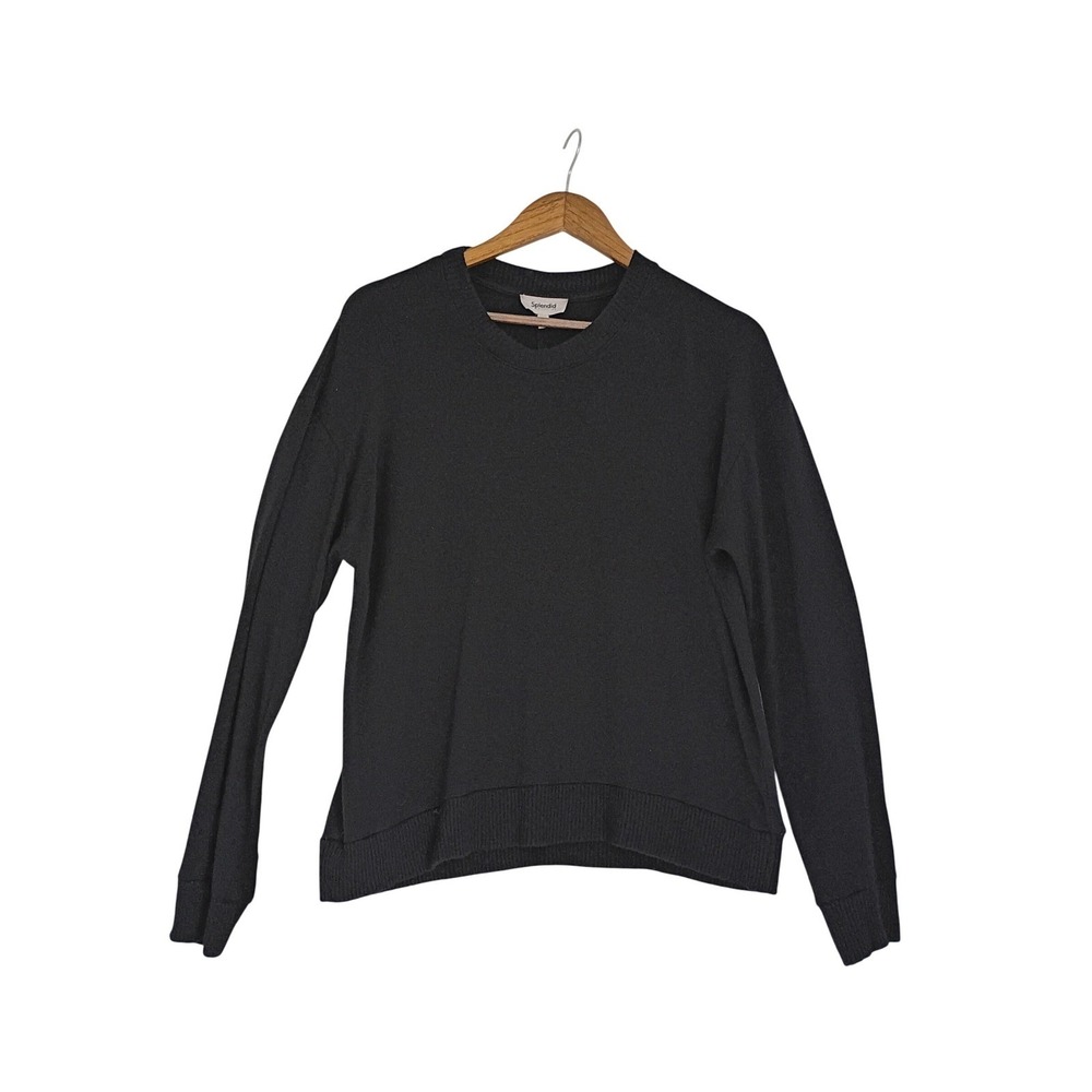 Splendid Collection Black Long Sleeve Crew Neck Knit‎ Sweater Top Womens Medium